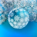 Christmas ball made from snowflakes. Royalty Free Stock Photo