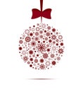 Christmas ball made with snowflakes Royalty Free Stock Photo