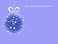 Merry Christmas and Happy New Year greeting card with Christmas ball Royalty Free Stock Photo