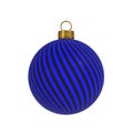 Christmas ball New Year`s Eve decoration black blue convolution lines bauble wintertime hanging adornment souvenir.