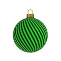 Christmas ball New Year`s Eve decoration black green convolution lines bauble wintertime hanging adornment souvenir.