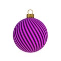 Christmas ball New Year`s Eve decoration black pink convolution lines bauble wintertime hanging adornment souvenir.