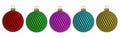 Christmas ball New Year`s Eve decoration convolution lines bauble wintertime hanging adornment souvenir. Traditional ornament hap Royalty Free Stock Photo