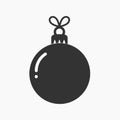 Christmas ball ornament black icon isolated