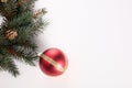 Christmas ball and ornaments isolated on white background with copy space Royalty Free Stock Photo