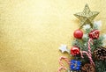 Christmas ball and pine tree happy new year background with Christmas composition,copy space Royalty Free Stock Photo