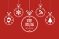 christmas hanging bauble red background Royalty Free Stock Photo