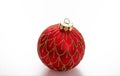 Christmas ball red color isolated against white background Royalty Free Stock Photo