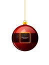 Christmas ball with santa belt Royalty Free Stock Photo