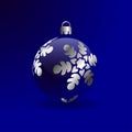 Christmas ball with silver snowflake color