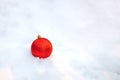Christmas ball on snow. Royalty Free Stock Photo