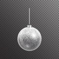 Christmas ball with sparkles. Festive vector illustration