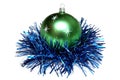 Christmas ball with tinsel