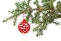 Christmas ball on the tree Royalty Free Stock Photo