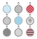 Christmas ball vector icons or spheres isolated on white background Royalty Free Stock Photo