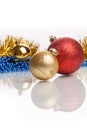 Christmas balls on abstract background