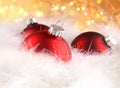 Christmas balls with abstract holiday background