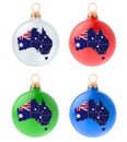 Christmas balls with Australian map, 3D rendering Royalty Free Stock Photo