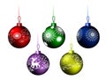 Christmas balls; Background;christmas,sphere, new, winter, glossy, hanging, illustration, red, new years eve, metallic, december