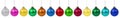 Christmas balls ball many baubles bauble decoration banner colorful in a row isolated on white