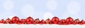 Christmas balls banner red decoration light blue background snow Royalty Free Stock Photo