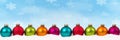 Christmas balls baubles background decoration banner snowflakes snow winter Royalty Free Stock Photo