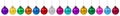 Christmas balls baubles banner decoration in a row isolated on white Royalty Free Stock Photo