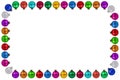 Christmas balls baubles many colorful decoration frame copyspace copy space border isolated Royalty Free Stock Photo