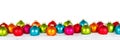 Christmas balls baubles in winter with banner copyspace copy space decoration isolated on a white background Royalty Free Stock Photo