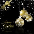 Christmas balls with bow and ribbon background Royalty Free Stock Photo
