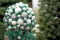 Christmas balls collected in a large circle