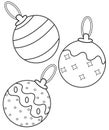 Christmas balls coloring page