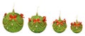 Christmas Balls Decoration Hanging Toy, Isolated White Background, Xmas Vintage Handmade Decorative Gifts