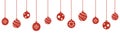 Christmas balls decorations isoladed hanging ornaments