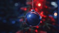 Christmas balls decorations on the Christmas tree on background. Selective focus with shallow depth of field. Royalty Free Stock Photo