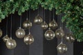 Christmas balls. garland of Christmas tree branches and balls Royalty Free Stock Photo