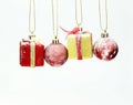 Christmas balls, gift box Royalty Free Stock Photo