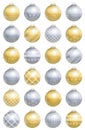 Christmas Balls Gold Silver Pattern Royalty Free Stock Photo