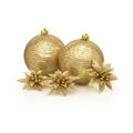 Christmas balls of golden spangles Royalty Free Stock Photo