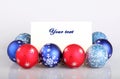 Christmas balls and greetings card