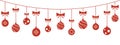 Christmas balls hanging background