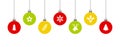 Christmas balls hanging colorful ornaments Royalty Free Stock Photo