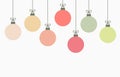 Christmas balls hanging ornaments background Royalty Free Stock Photo