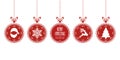 Christmas bauble hanging red isolated background Royalty Free Stock Photo