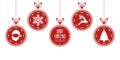 Christmas bauble hanging red isolated background Royalty Free Stock Photo