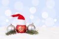 Christmas balls hat decoration with copyspace Royalty Free Stock Photo