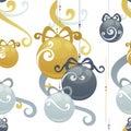 Christmas balls holiday decoration vector seamless pattern. Royalty Free Stock Photo