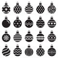 Christmas balls icons. Vector illustration. Royalty Free Stock Photo