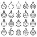 Christmas balls icons. Vector illustration. Royalty Free Stock Photo