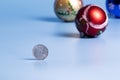 Christmas balls with iron rubles